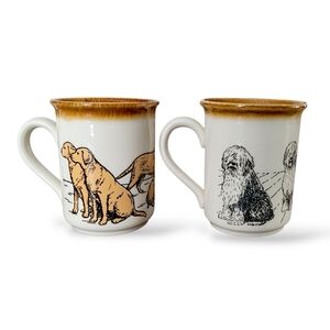 1970s Biltons Made In England Labrador Retrievor And English Sheepdog Mugs